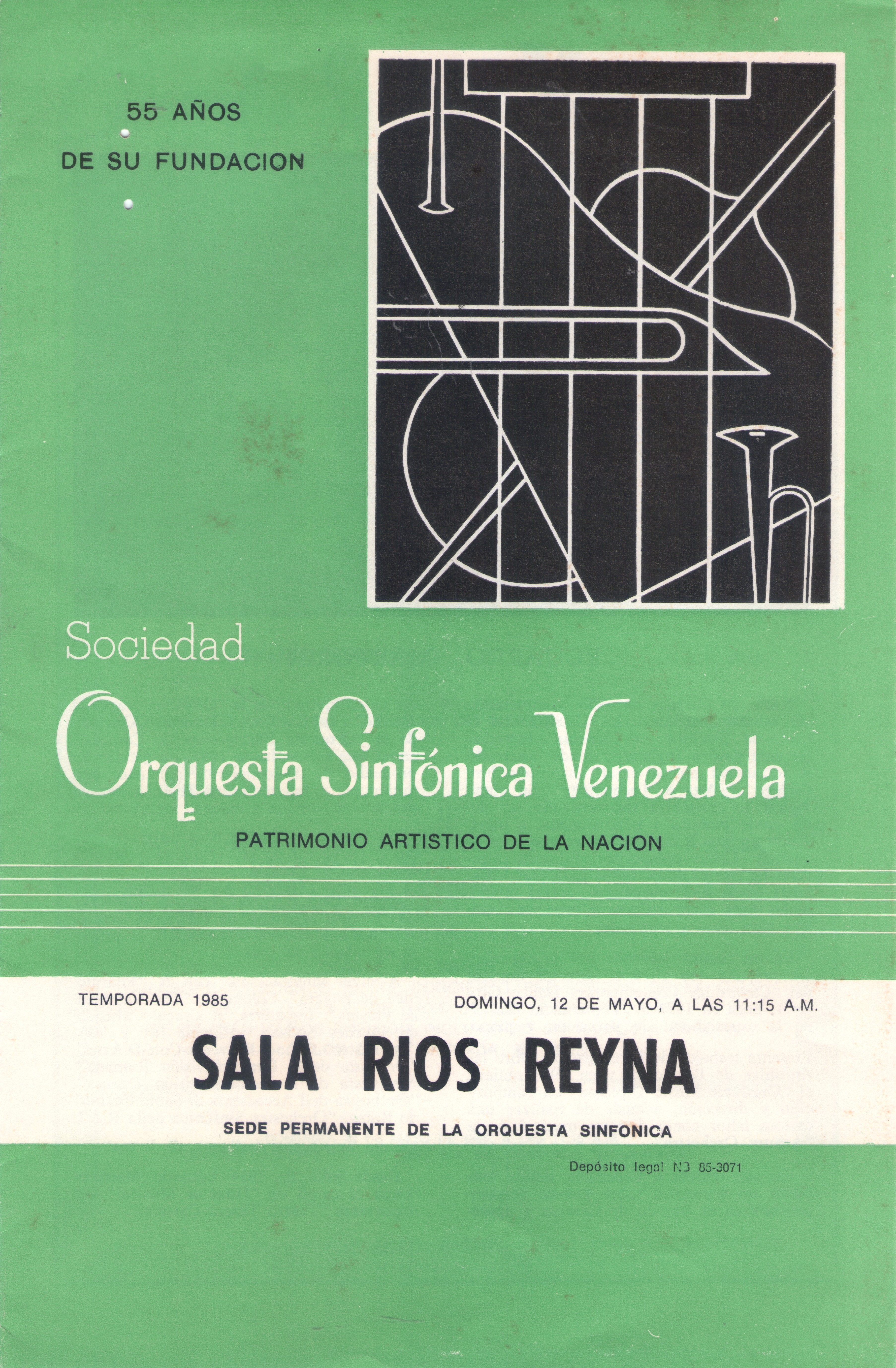 Programa de concierto 1985