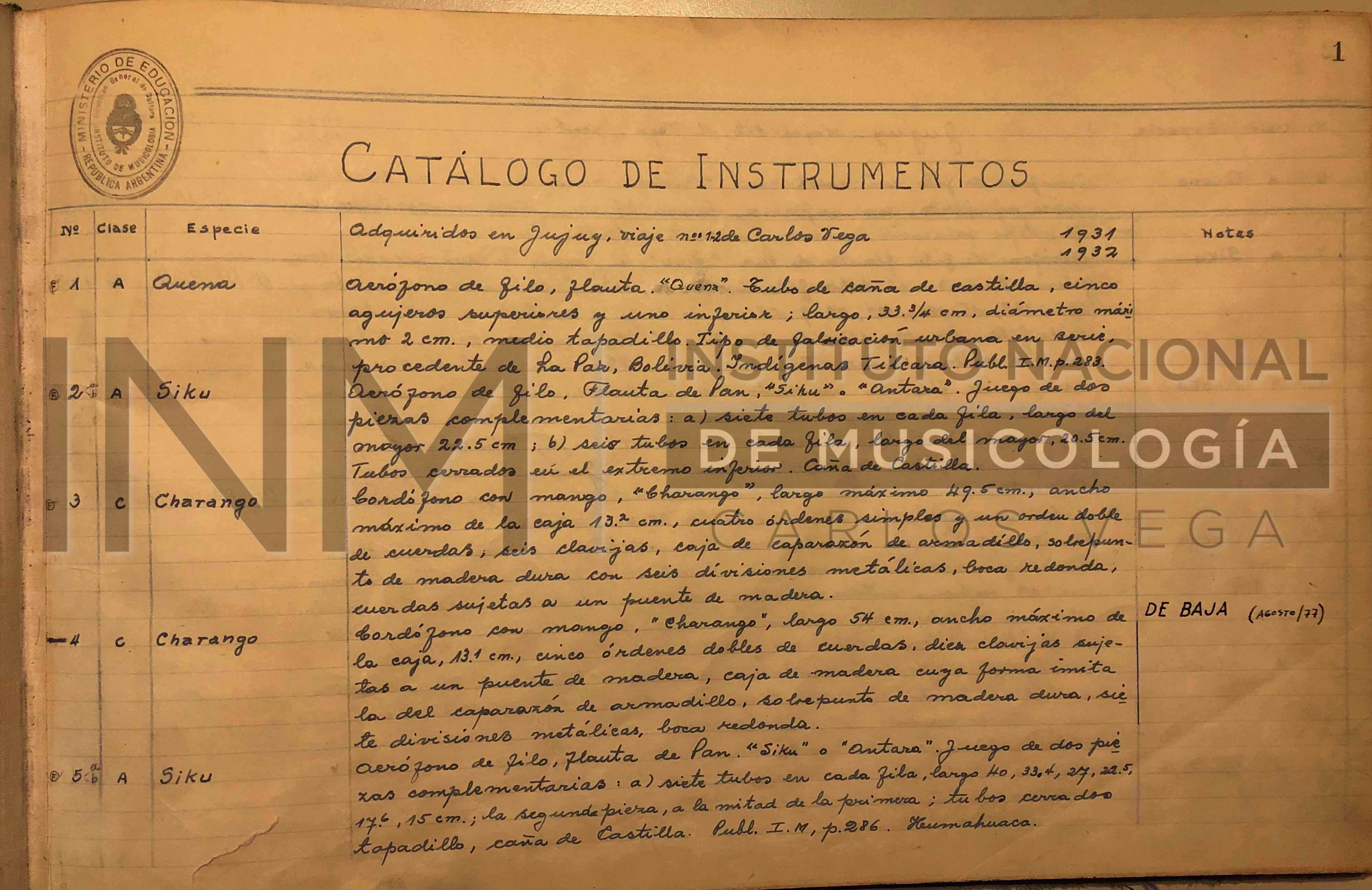 Registro de Instrumentos Musicales